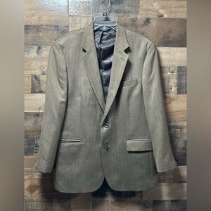 Croft & Barrow Blazer Mens 44R Brown Herringbone Classic Fit 2 Button Sport Coat